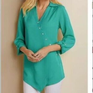 Soft Surroundings Washed Tencel Tunic Blouse | XL